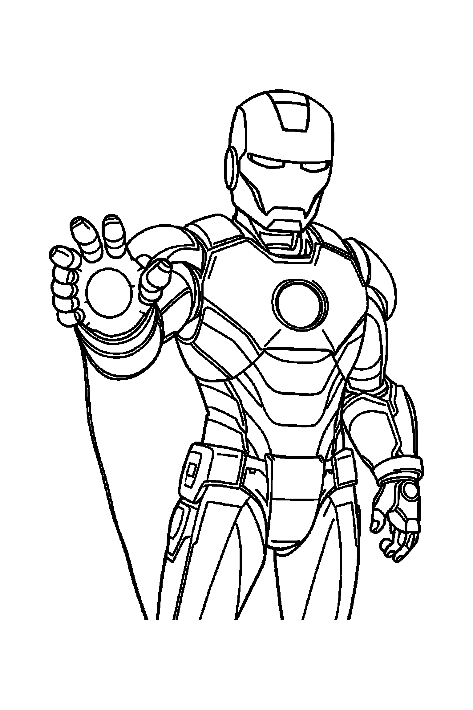 Coloriage Iron Man gratuit à imprimer : Iron Man avec un ballon rond