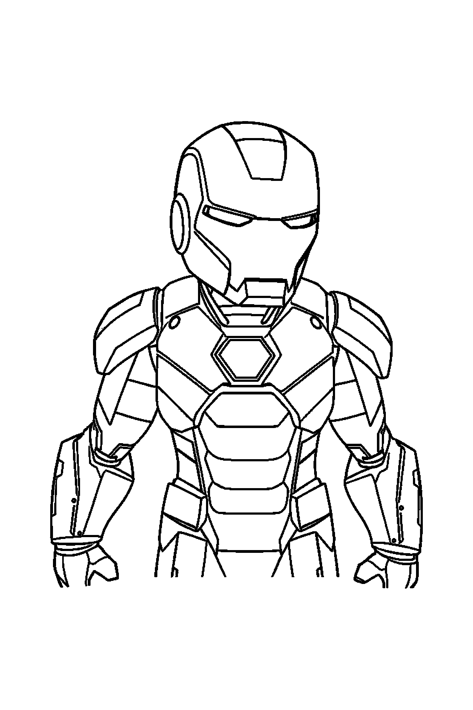 Coloriage Iron Man gratuit à imprimer : Iron Man avec un accessoire facile à colorier