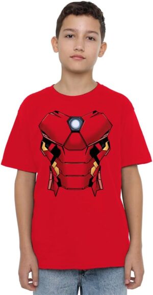T-shirt costume Iron Man pour enfant unisexe garçon