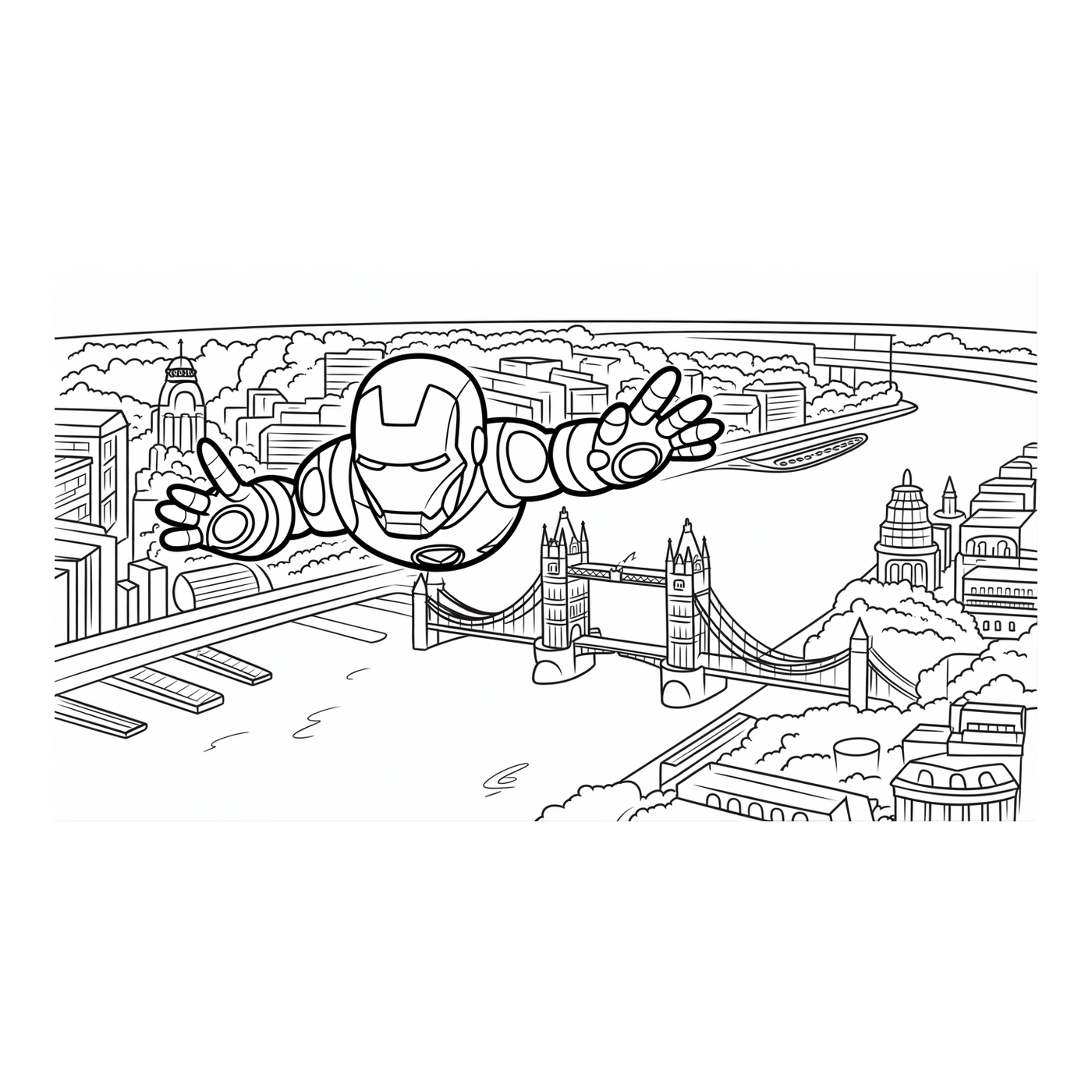 Coloriage Iron Man gratuit à imprimer : super-héros en armure futuriste