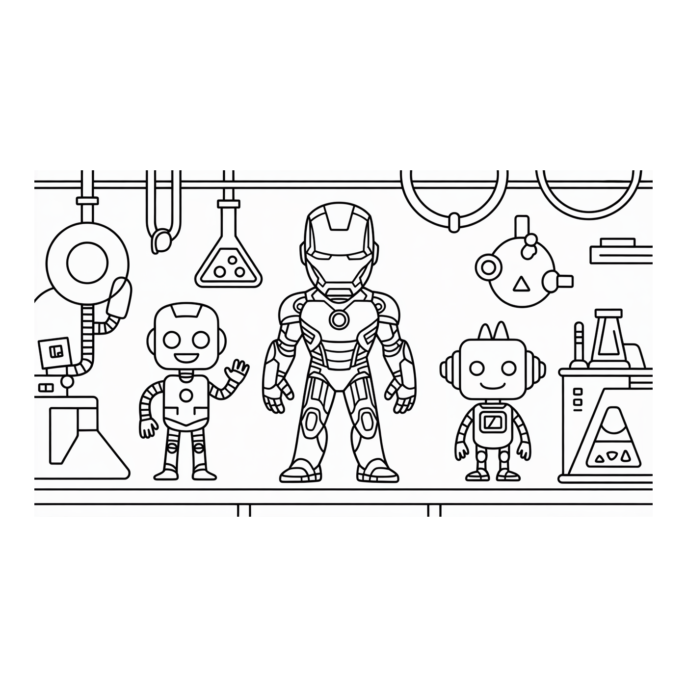 Coloriage Iron Man gratuit à imprimer : gantelet et réacteur arc