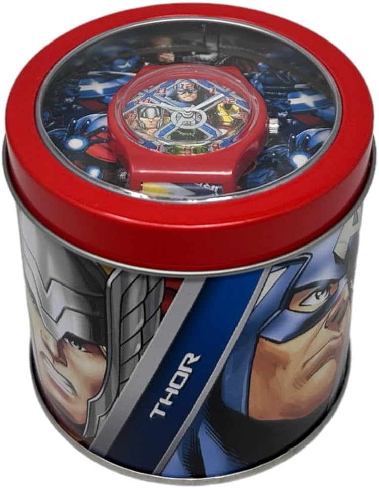 Montre enfant analogique Marvel Iron Man rouge avec boîte en étain – Image 5