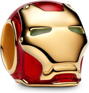 Breloque casque Iron Man Marvel PANDORA Moments en alliage plaqué or 14 carats