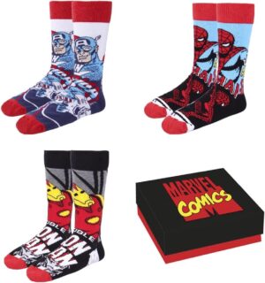 Chaussettes Iron Man Marvel Avengers multicolores pour hommes et adolescents, taille 40-46