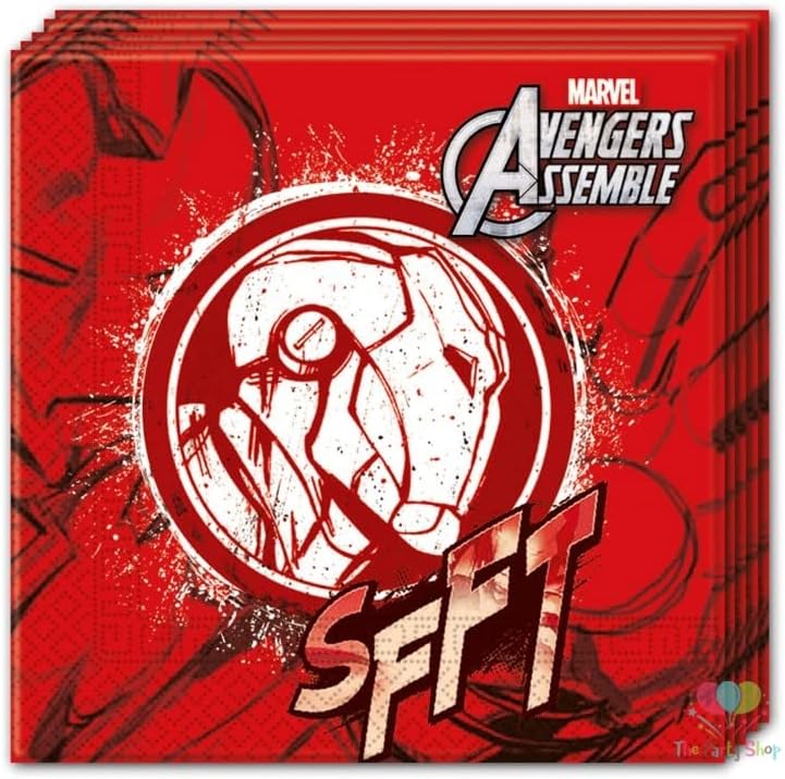Pack fête Avenger Iron Man avec 8 assiettes, nappe et 20 serviettes – Image 5