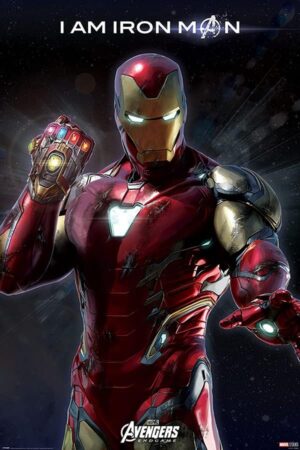 Poster multicolore Marvel Comics Iron Man sans cadre 28 x 43 cm