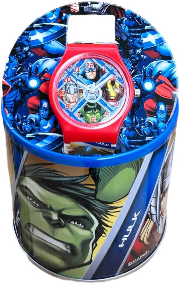 Montre enfant analogique Marvel Iron Man rouge avec boîte en étain – Image 4