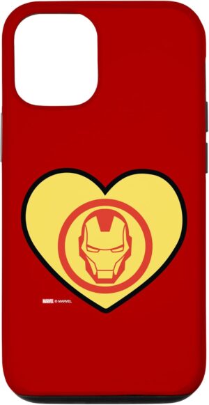 Coque iPhone 13 Iron Man Marvel Avengers avec cœur Saint-Valentin