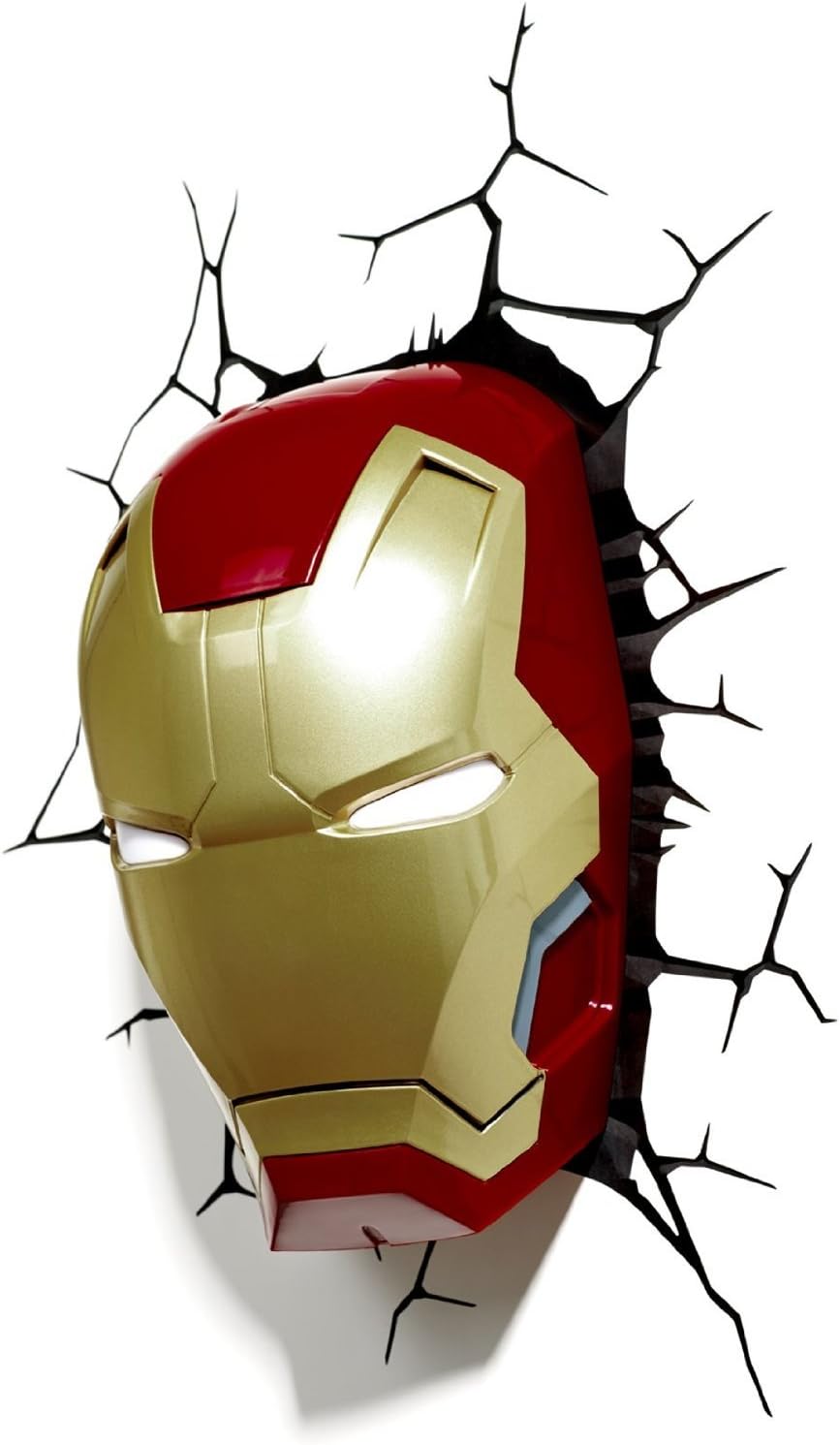 Applique murale LED casque Iron Man Marvel rouge 3D Light FX – Image 2