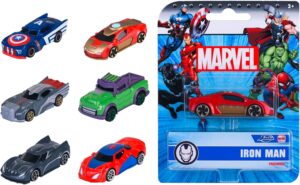 Voiture de course Marvel dont Iron Man en métal, choix aléatoire 7 cm