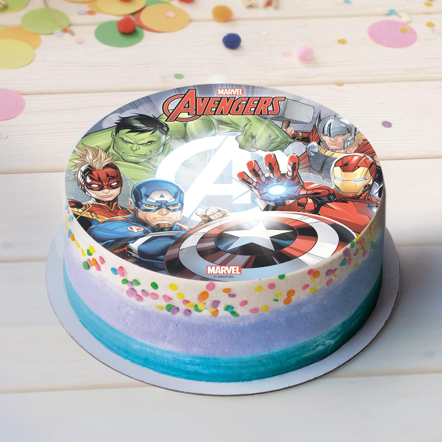 Disque azyme Avengers Iron Man pour gâteau enfant 20 cm – Image 4
