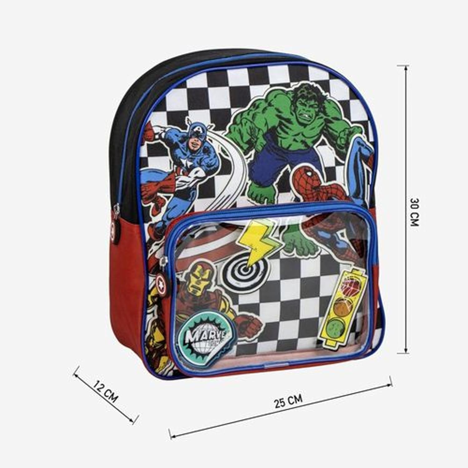 Sac à dos scolaire Marvel Avengers Iron Man avec poche transparente – Image 3