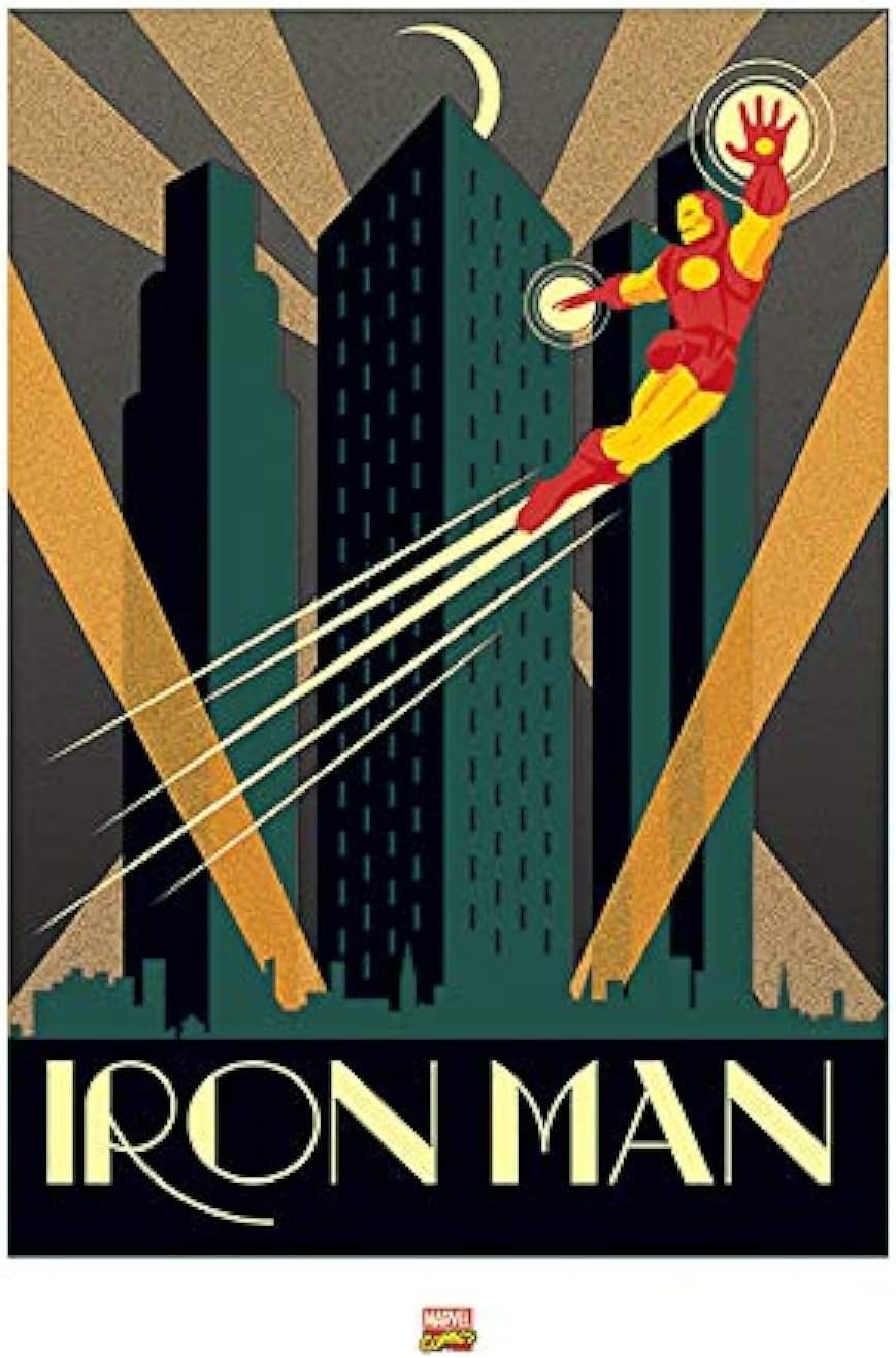 Toile imprimée Marvel Iron Man 60 x 80 cm sur papier 250gsm