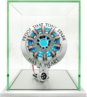 Lampe LED Iron Man Réacteur Arc MK2 à l’échelle 1:1 avec vitrine