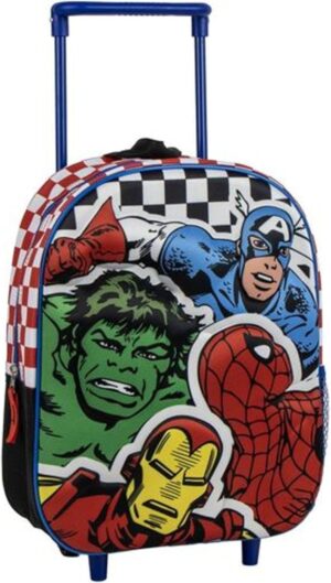Cartable à roulettes Marvel Avengers avec poignée extensible, motif Iron Man
