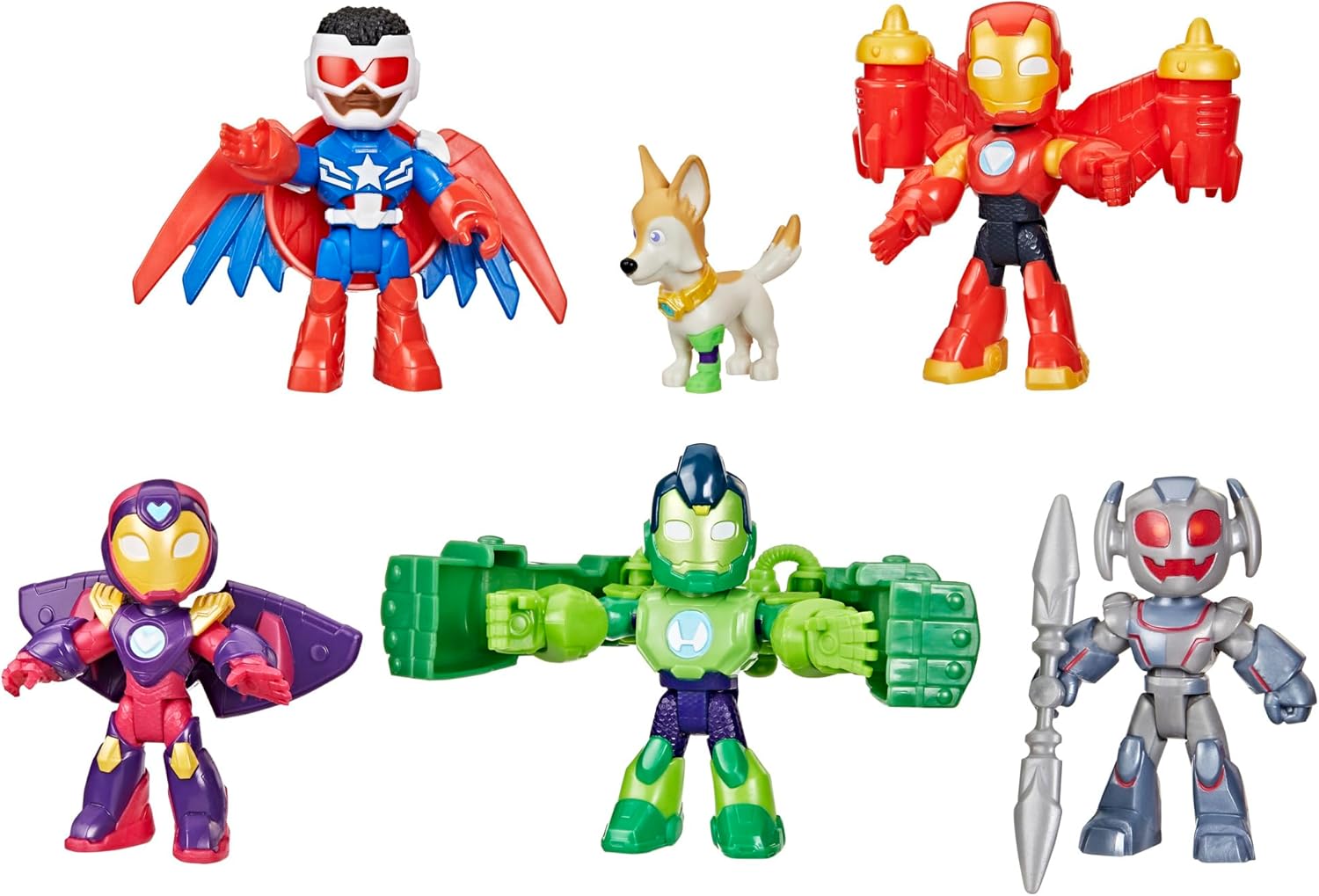 Pack figurines Marvel Iron Man et ses amis Avengers en armure 7,5 cm