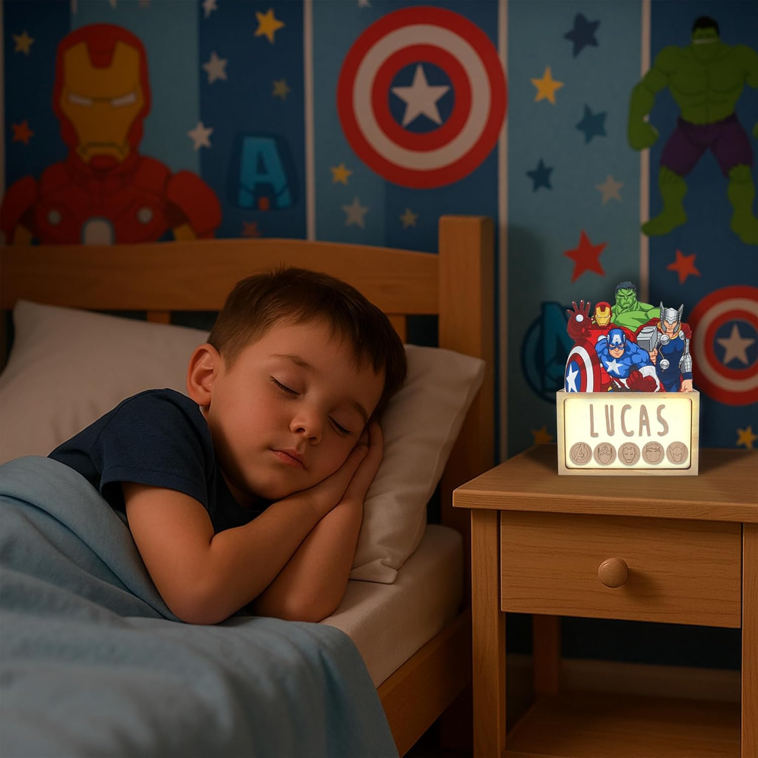 Lampe personnalisable Marvel Iron Man Les Vengeurs pour chambre d’enfant – Image 3