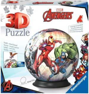 Balle puzzle 3D Marvel Avengers Iron Man, 72 pièces numérotées