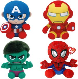 Peluche Ty Marvel Iron Man en assortiment de 4, 20 cm