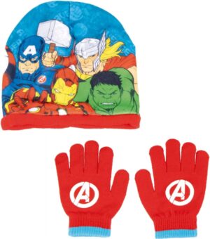Ensemble hiver Marvel Avengers avec chapeau et gants Iron Man pour enfants