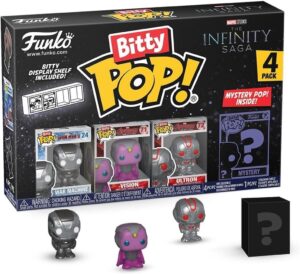 Pack Bitty Pop! Marvel Iron Man 4 figurines 2.2 cm avec étagère empilable