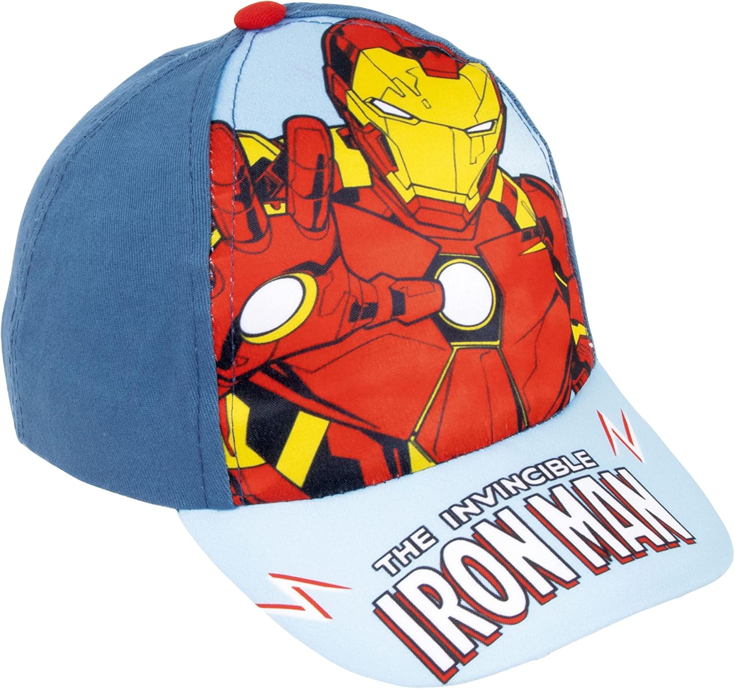 Casquette d'été Marvel Avengers bleu avec visuels Iron Man et Hulk pour garçon