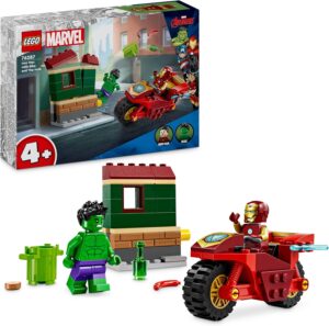 LEGO Marvel Iron Man et Hulk avec moto, set 76287 dès 4 ans