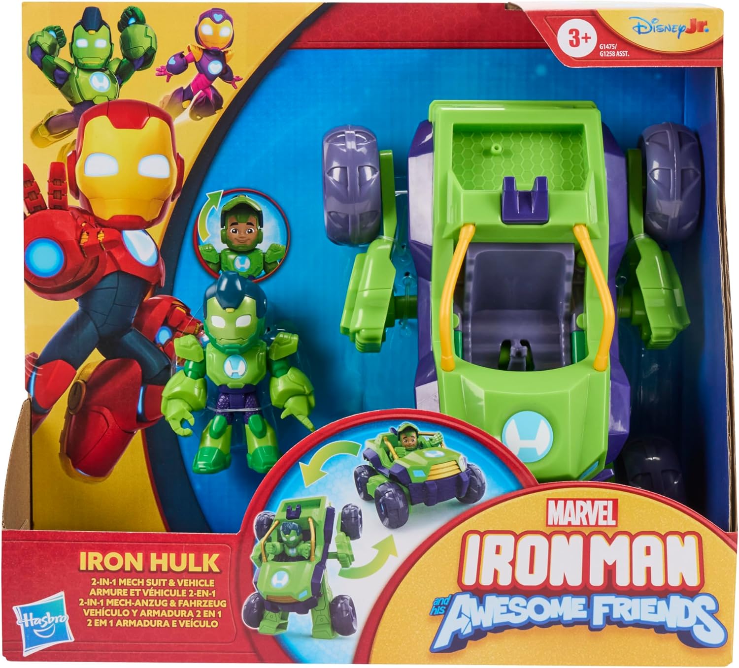 Iron Hulk Marvel Iron Man and His Awesome Friends, armure et véhicule 2-en-1 avec figurine – Image 2