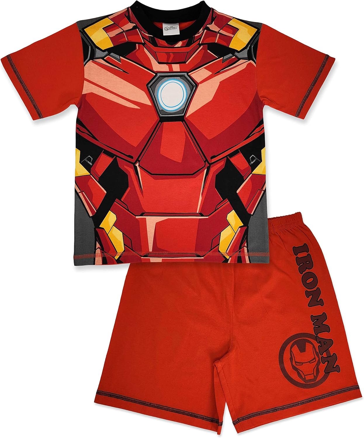 Pyjama court Avengers Iron Man en coton 100 % avec devant phosphorescent
