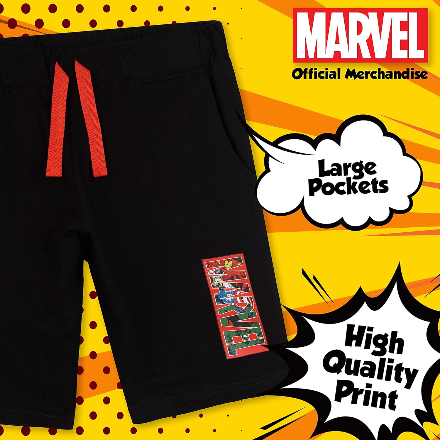 Lot de 2 shorts garçon Marvel Avengers avec Iron Man en coton – Image 3