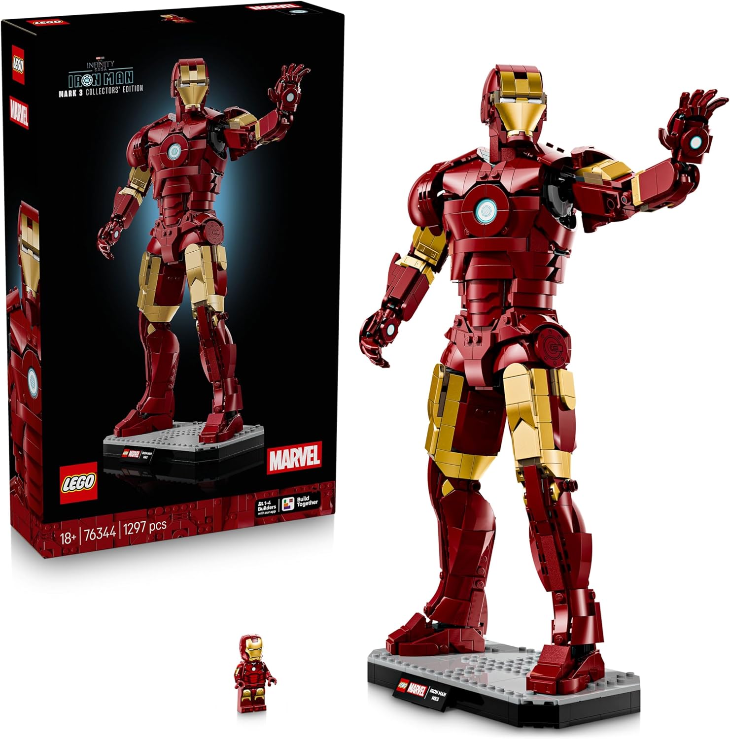 Figurine collector LEGO Marvel Iron Man Mark 3 avec réacteur arc 76344