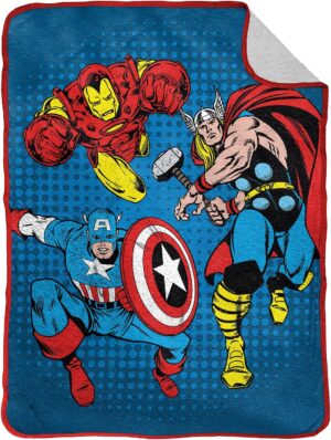 Plaid Sherpa Iron Man Marvel Comics extra douce en 100% microfibre 130 x 150 cm
