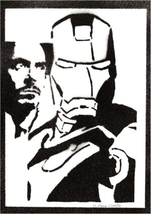 Affiche graffiti Iron Man signée et numérotée par Moreno Mata