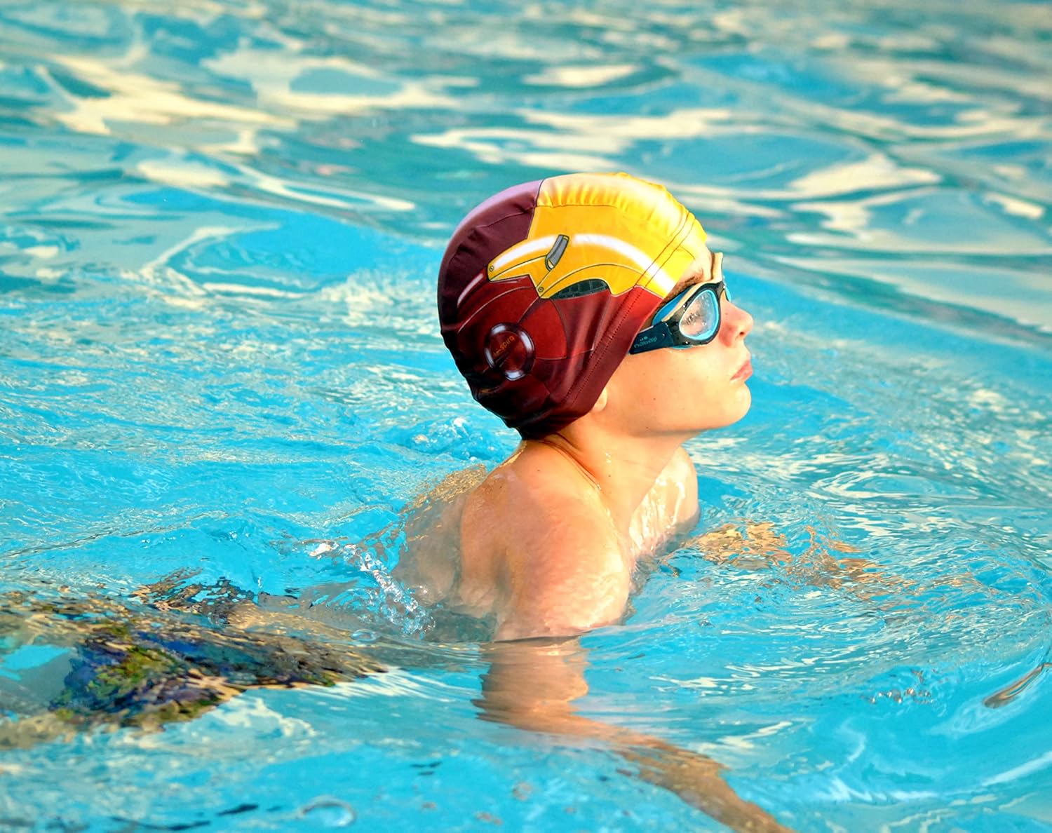 Bonnet de natation Iron Boy Iron Man en tissu – Image 6