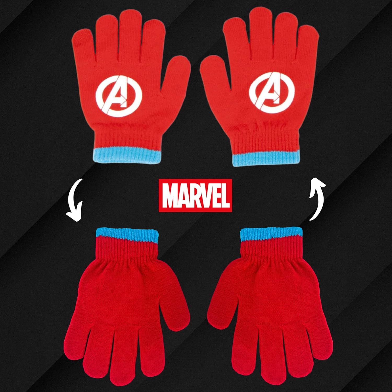 Ensemble hiver Marvel Avengers avec chapeau et gants Iron Man pour enfants – Image 3