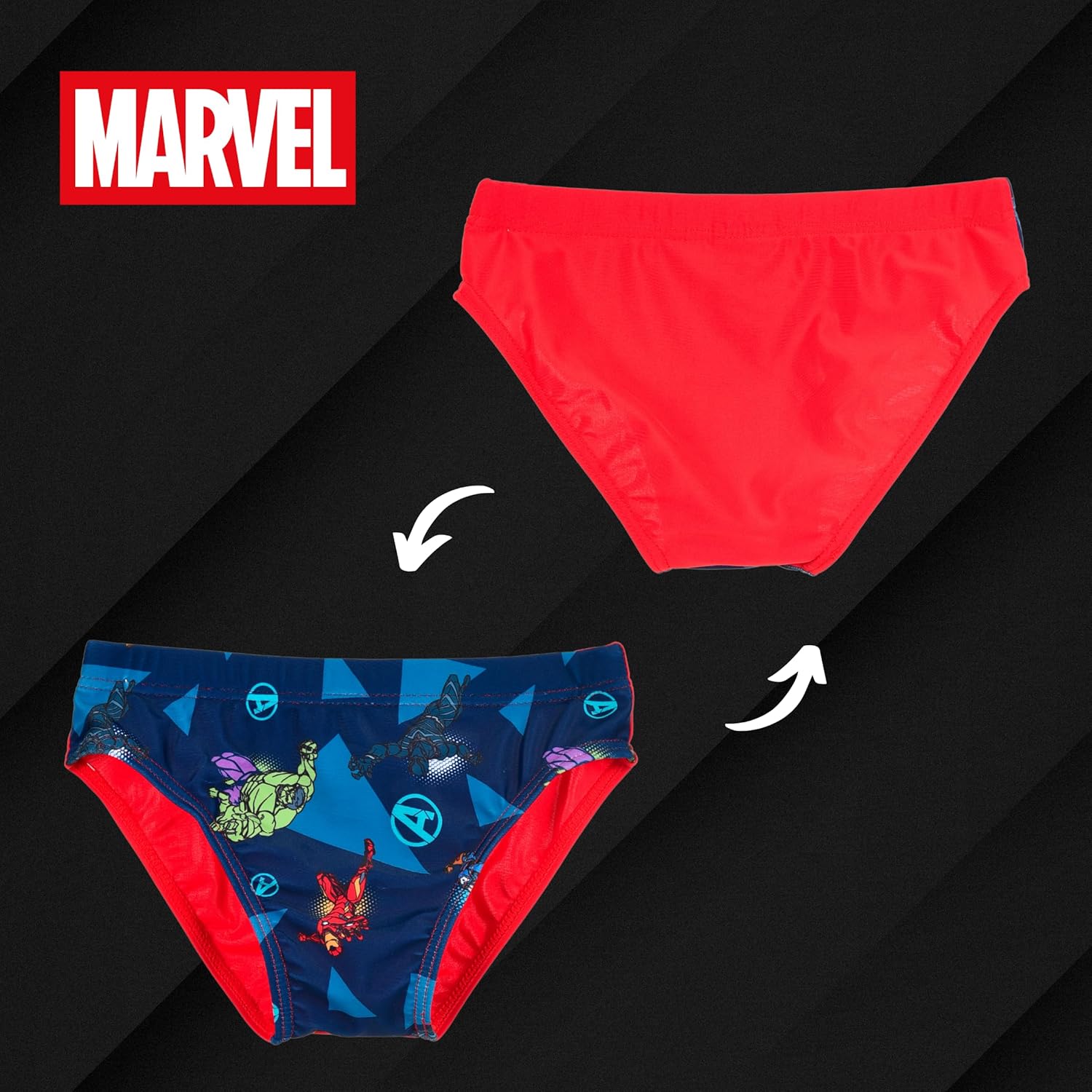 Maillot de bain Marvel Avengers Iron Man bleu pour garçon, 10 ans – Image 7