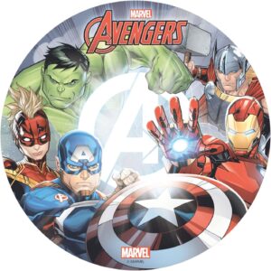 Disque azyme Avengers Iron Man pour gâteau enfant 20 cm