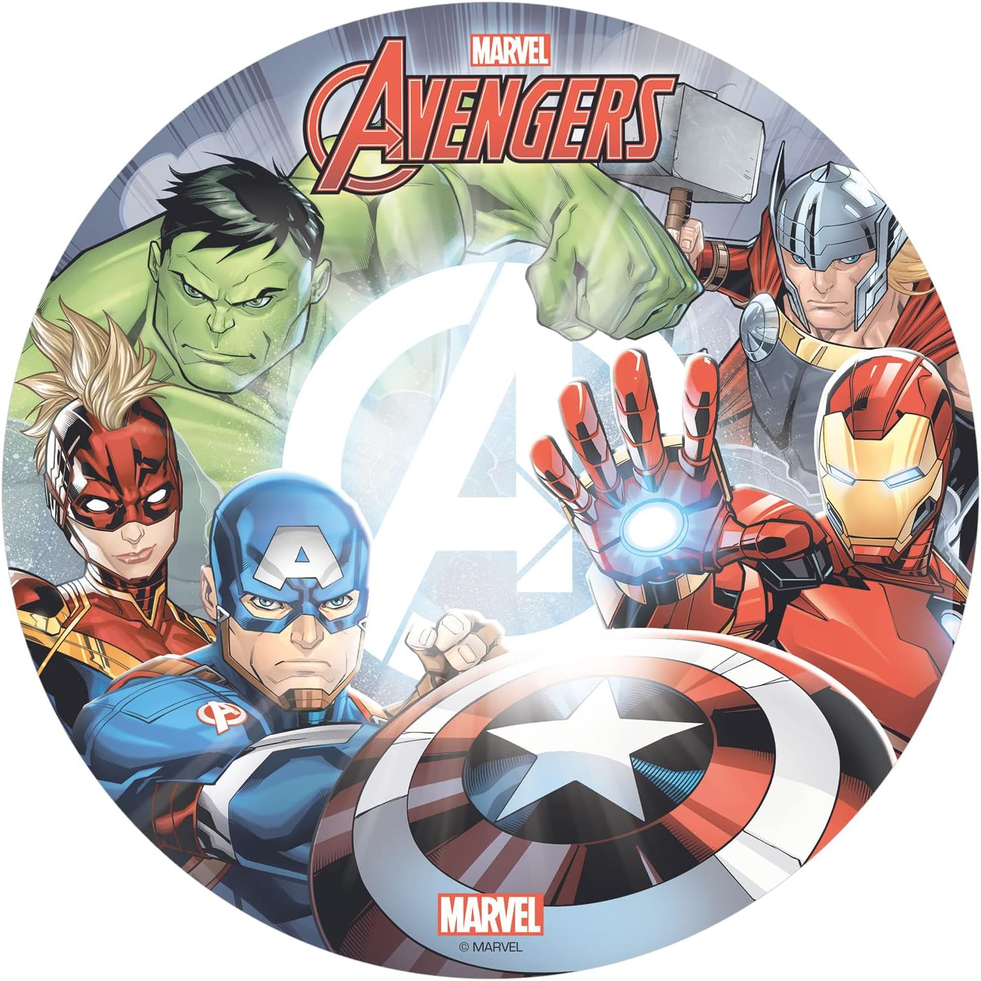 Disque azyme Avengers Iron Man pour gâteau enfant 20 cm