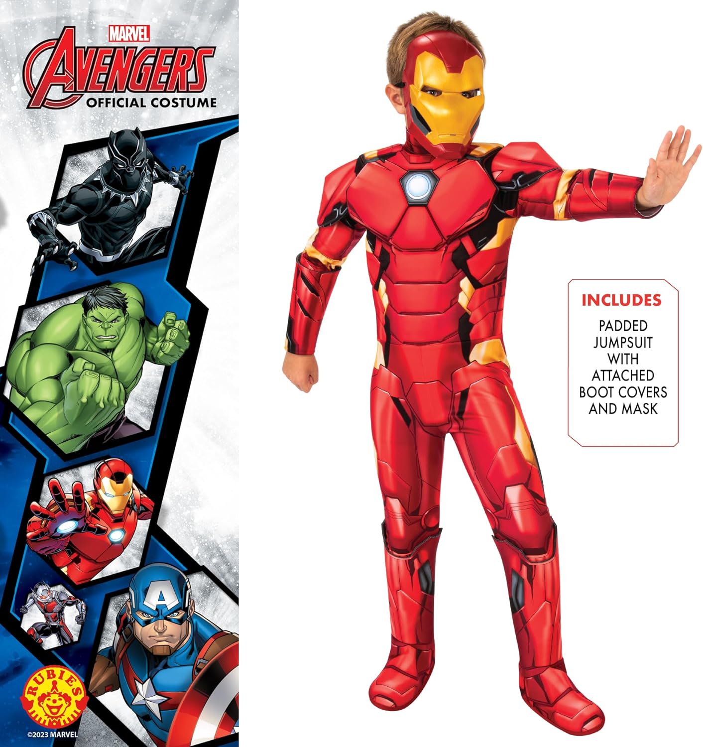 Déguisement enfant Iron Man Marvel Avengers avec tailles XXS (3-4 ans), 5-6 ans et Taille unique – Image 2