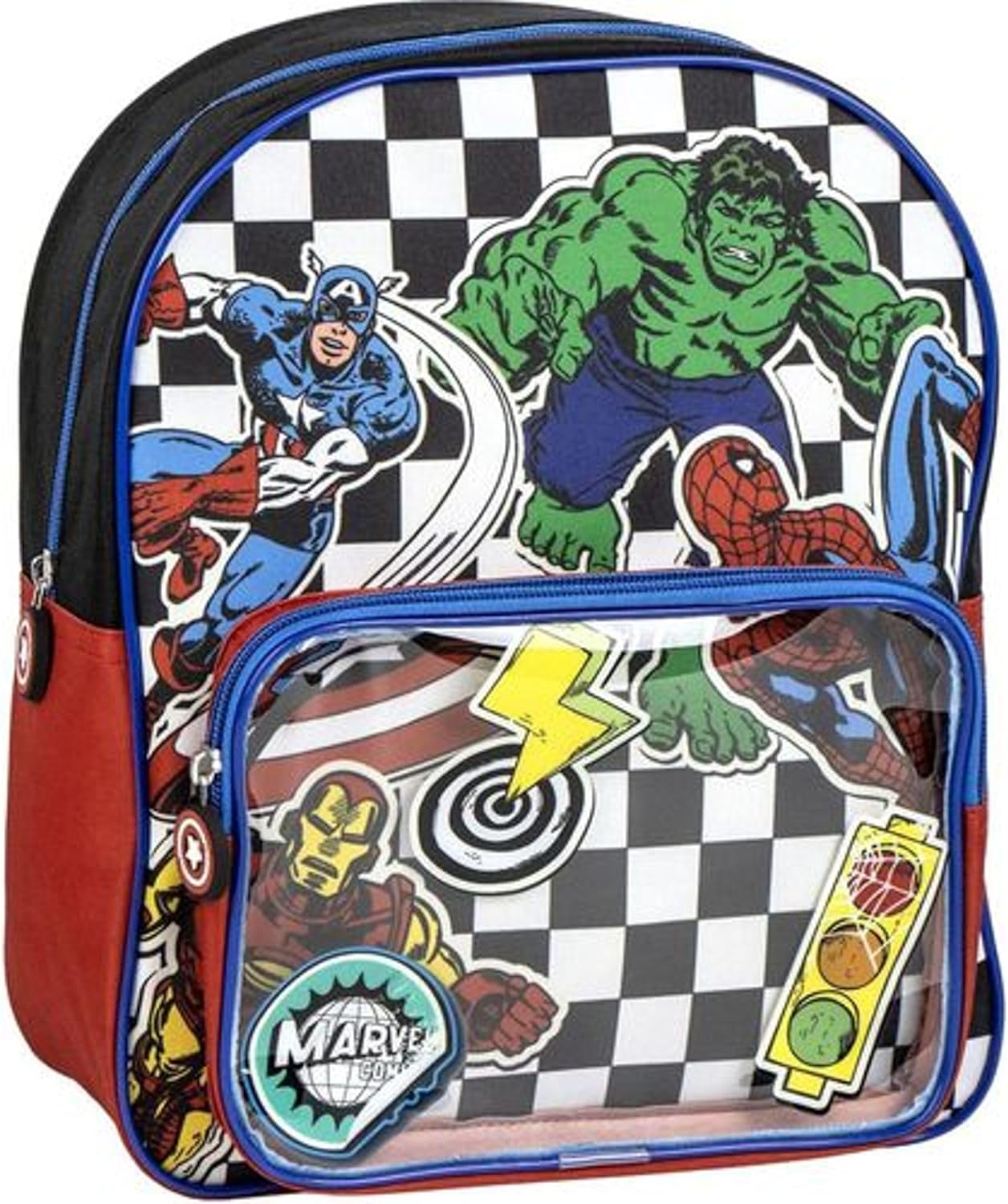 Sac à dos scolaire Marvel Avengers Iron Man avec poche transparente