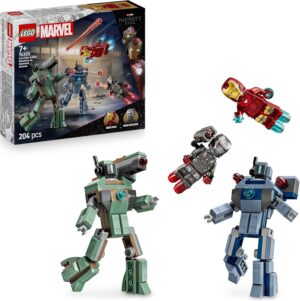 LEGO Marvel Iron Man et War Machine face aux drones de Hammer, 2 minifigurines