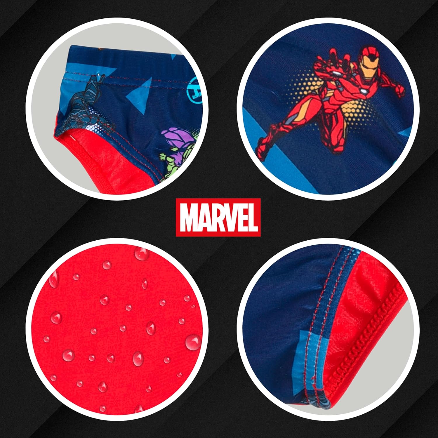 Maillot de bain Marvel Avengers Iron Man bleu pour garçon, 10 ans – Image 6