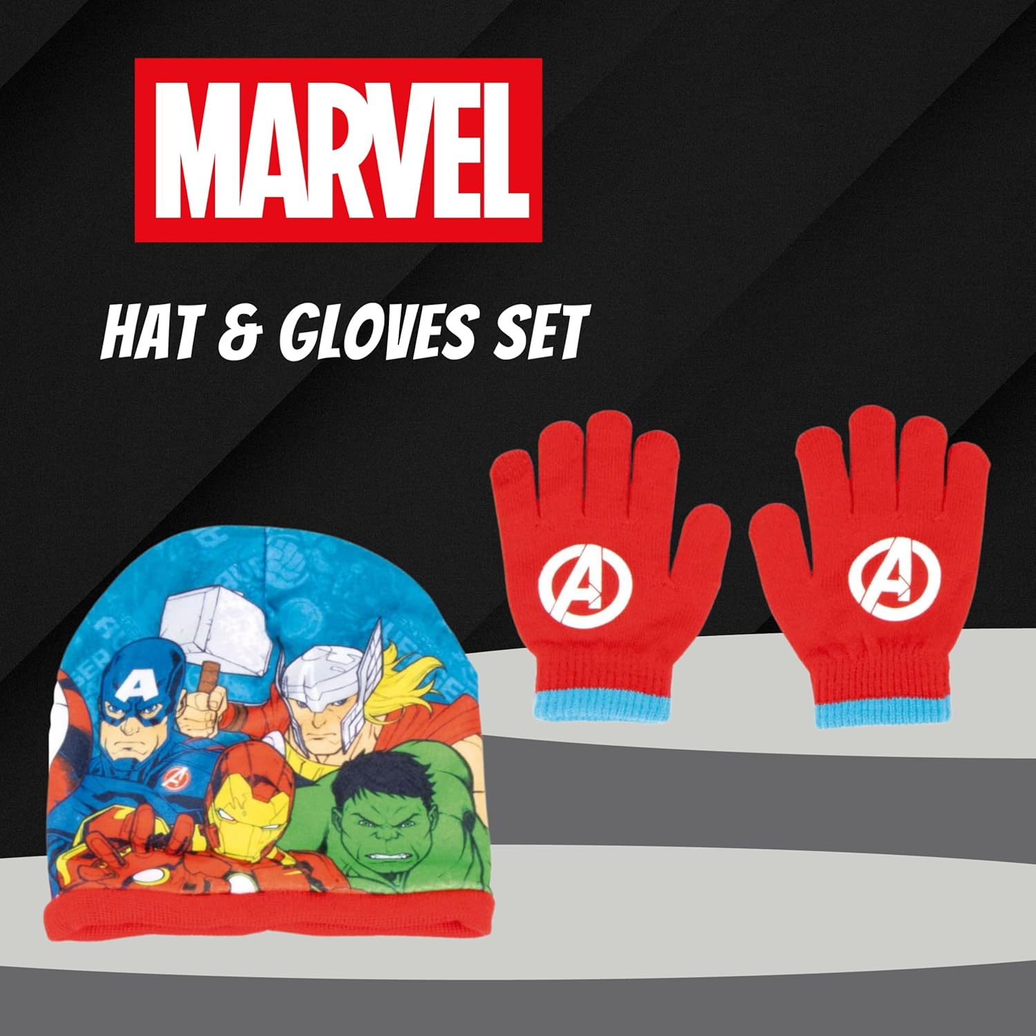 Ensemble hiver Marvel Avengers avec chapeau et gants Iron Man pour enfants – Image 2