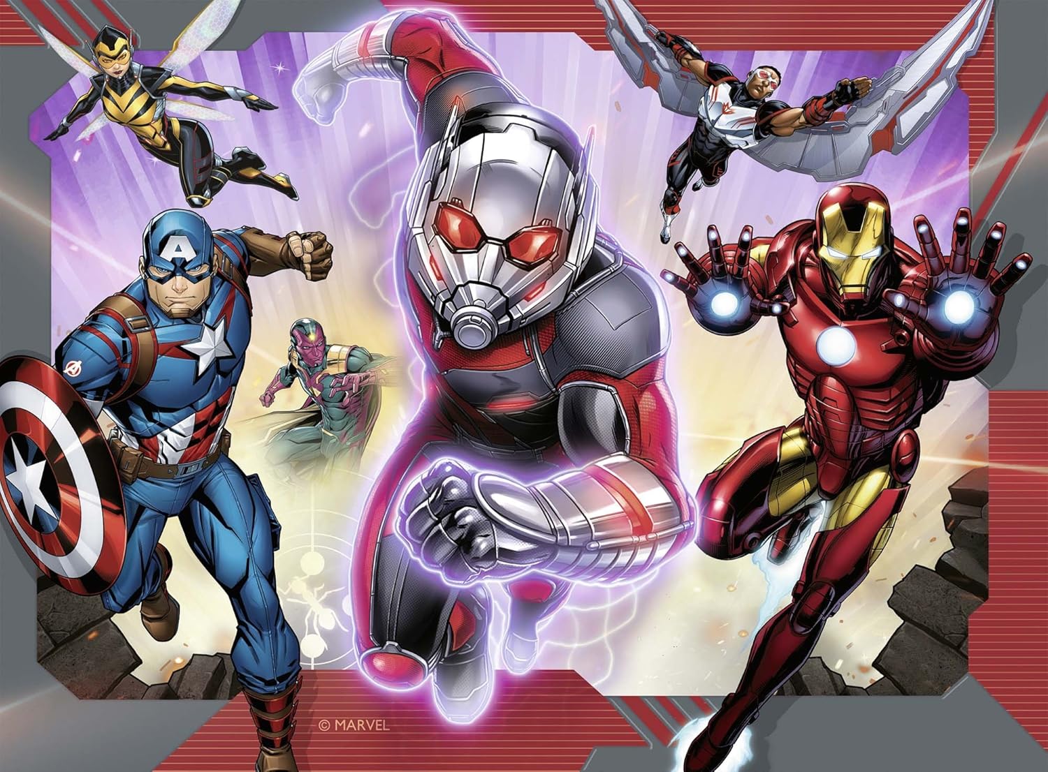 Puzzle Marvel Avengers 4 en 1 avec Iron Man, 12, 16, 20 et 24 pièces – Image 2