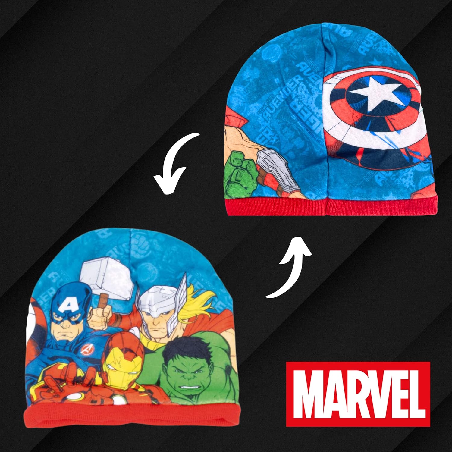 Ensemble hiver Marvel Avengers avec chapeau et gants Iron Man pour enfants – Image 4