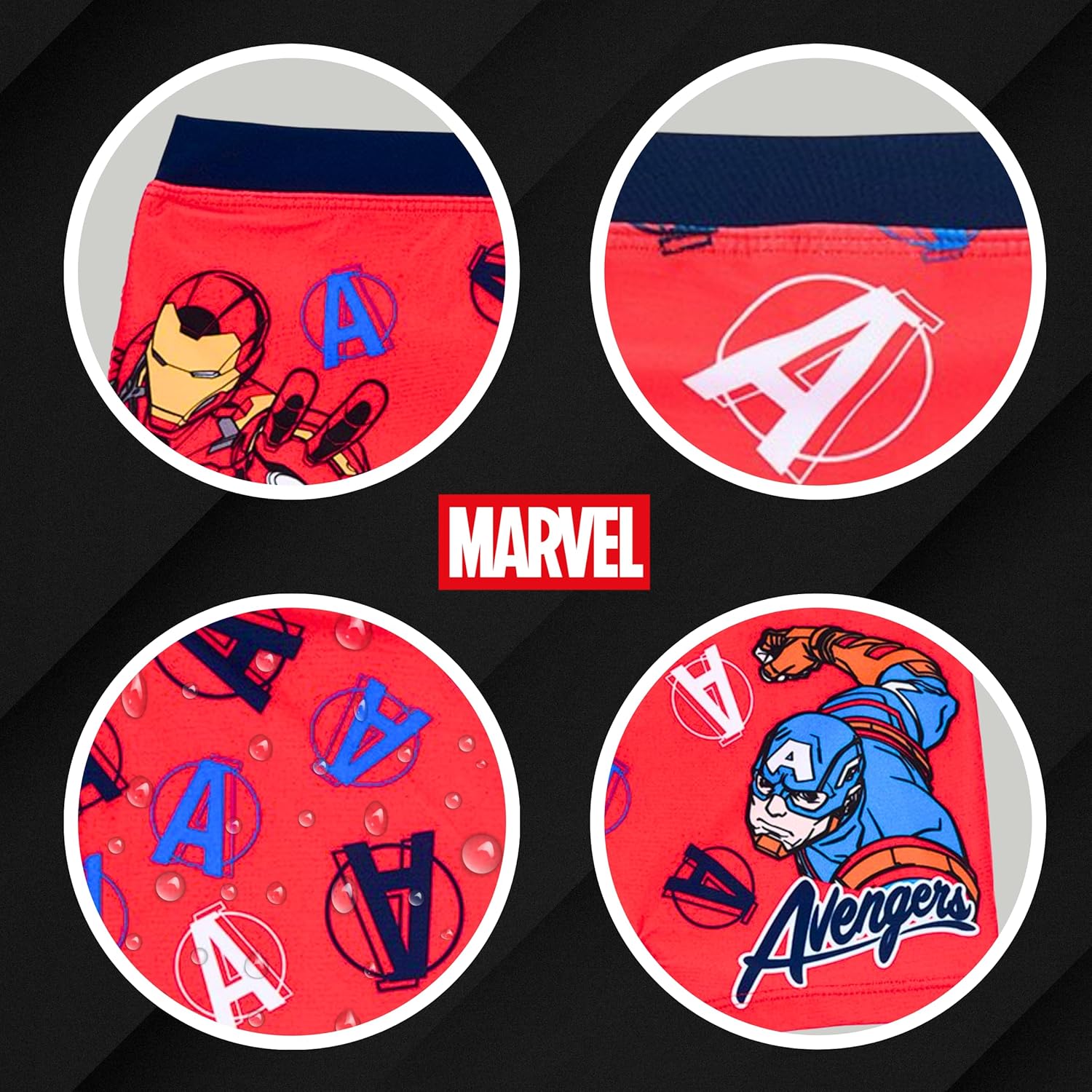 Short de bain garçon Marvel Avengers avec Iron Man et Captain America, 4 à 10 ans – Image 6