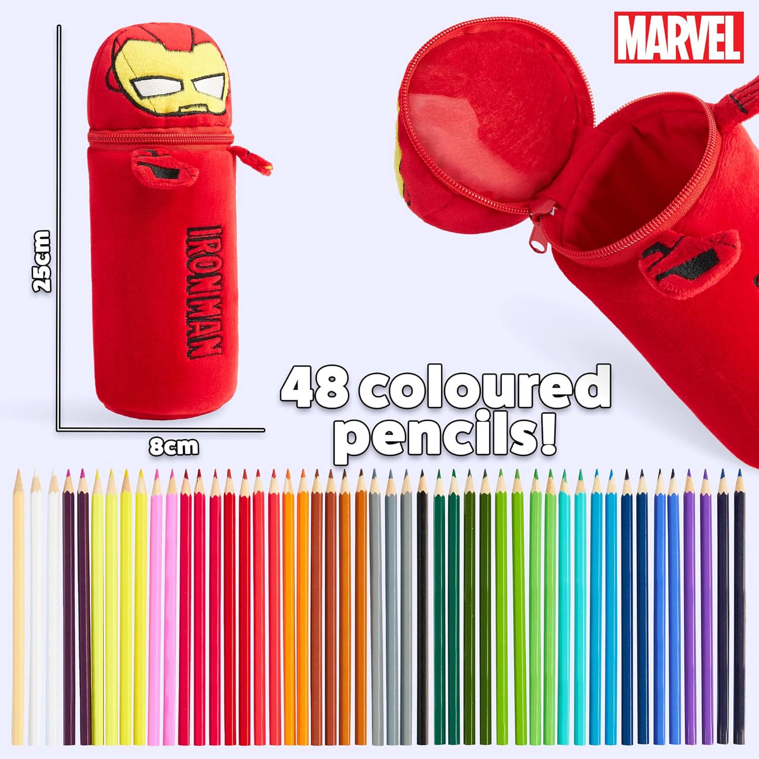 Kit de coloriage Marvel Spiderman avec trousse, 48 pcs Rouge Iron Man – Image 6