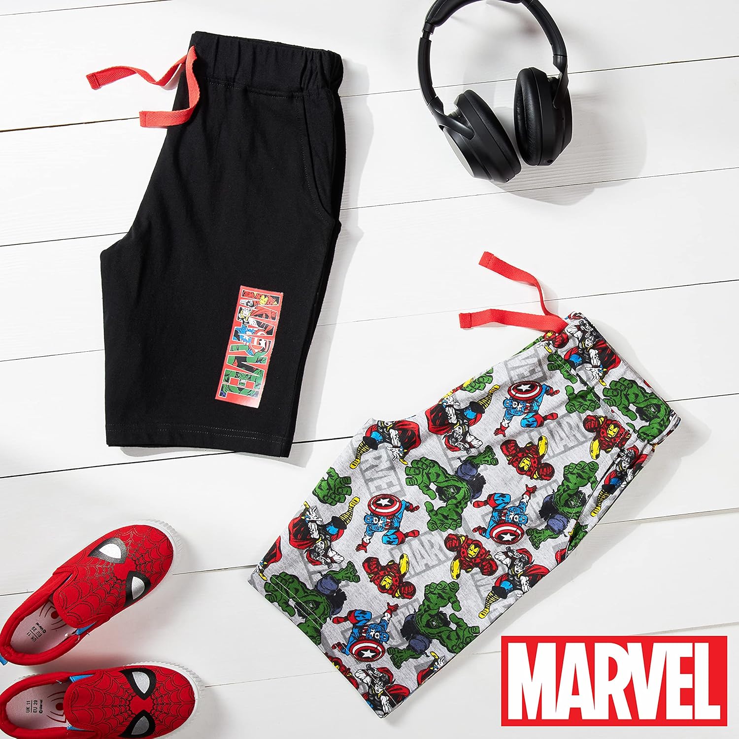 Lot de 2 shorts garçon Marvel Avengers avec Iron Man en coton – Image 2