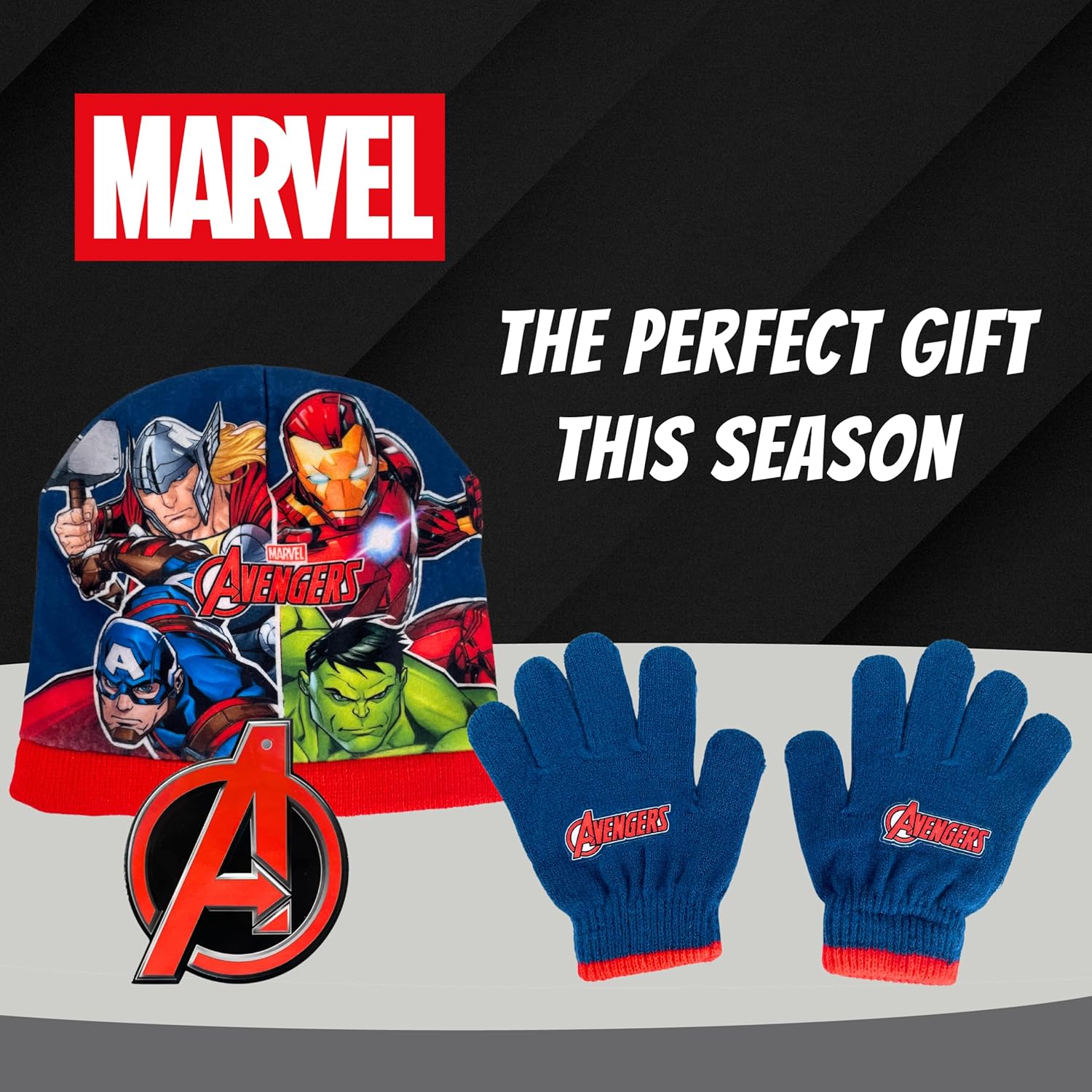 Ensemble d'hiver bleu Marvel Avengers avec bonnet et gants Iron Man pour garçon – Image 6
