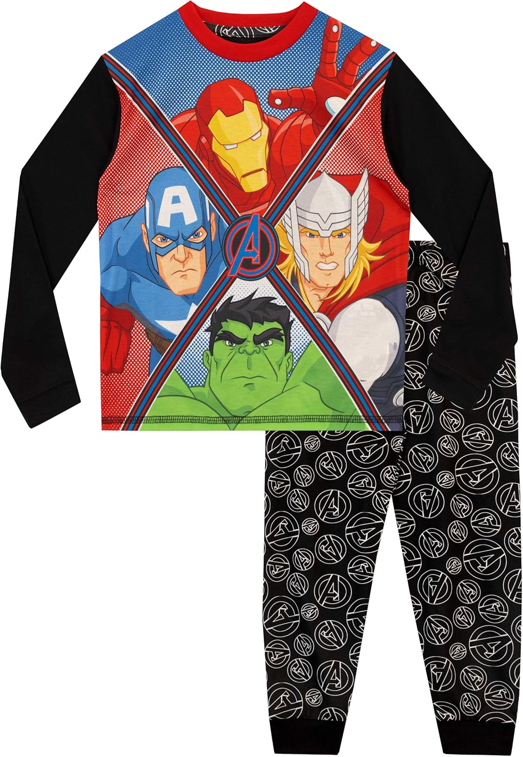 Pyjama garçon Marvel Avengers Iron Man avec Captain America, Thor et Hulk